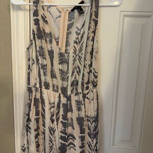 Forever 21 Blue and Gray Sleeveless V-Neck Sundress